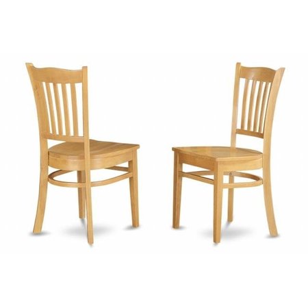 EAST WEST FURNITURE East West Furniture GRC-OAK-W Set Of 2 Groton Dining Chair With Wood Seat In Oak Finish GRC-OAK-W